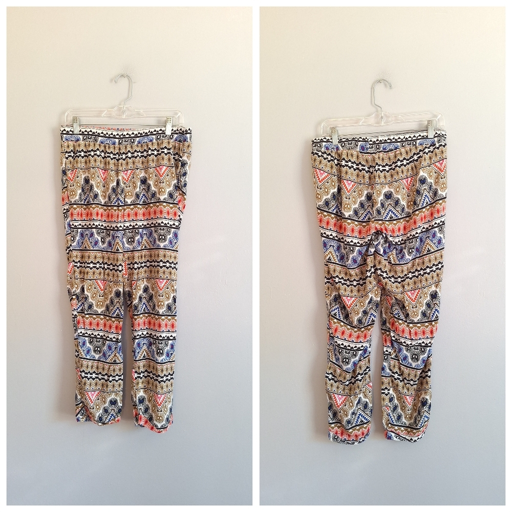 Old Navy Multicolor Pattern Cuff Pants & Black Co… - image 2